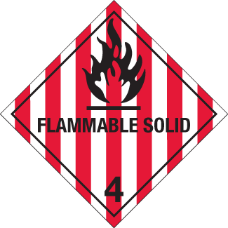 Etichetta di pericolo, classe 4.1 Flammable solid