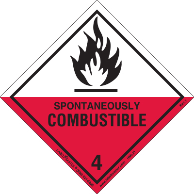 Etichetta di pericolo, classe 4.2 Spontaneously combustible