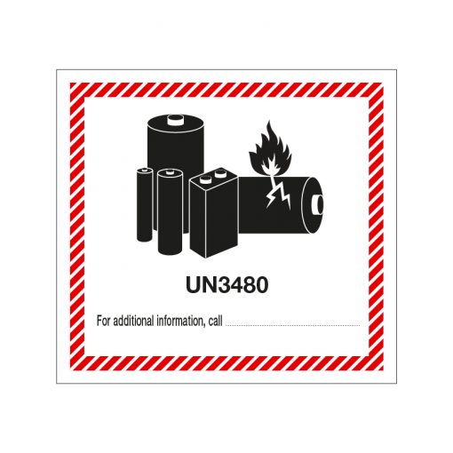 Etichetta Lithium con UN 3480