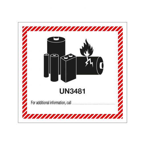 Etichetta Lithium con UN 3481