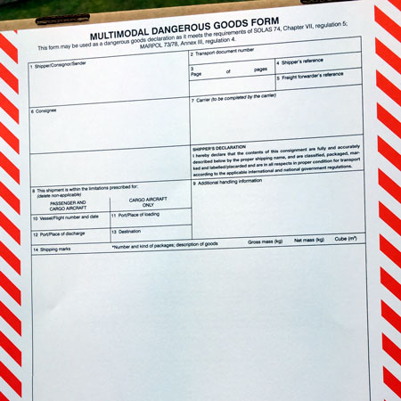 Multimodal Dangerous Goods Form